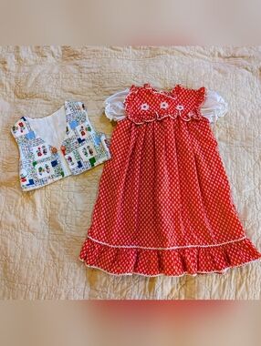 Vintage 70s Toddler Spring Summer Cottagecore Dress Bundle